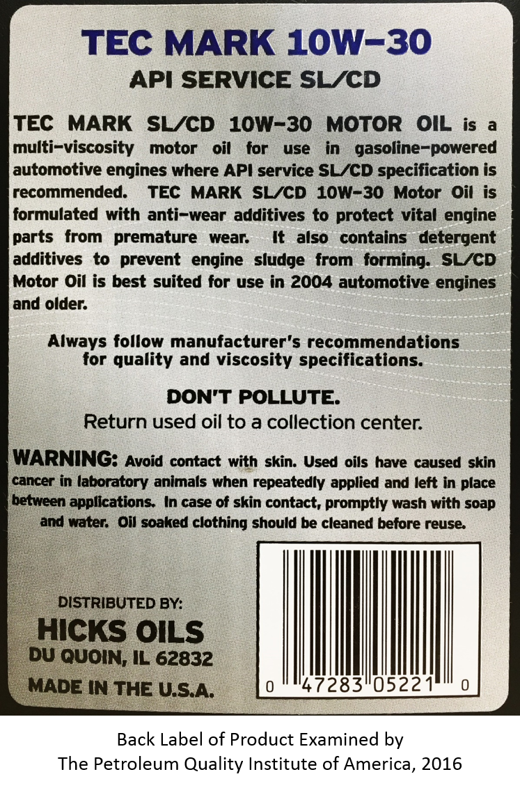 back label